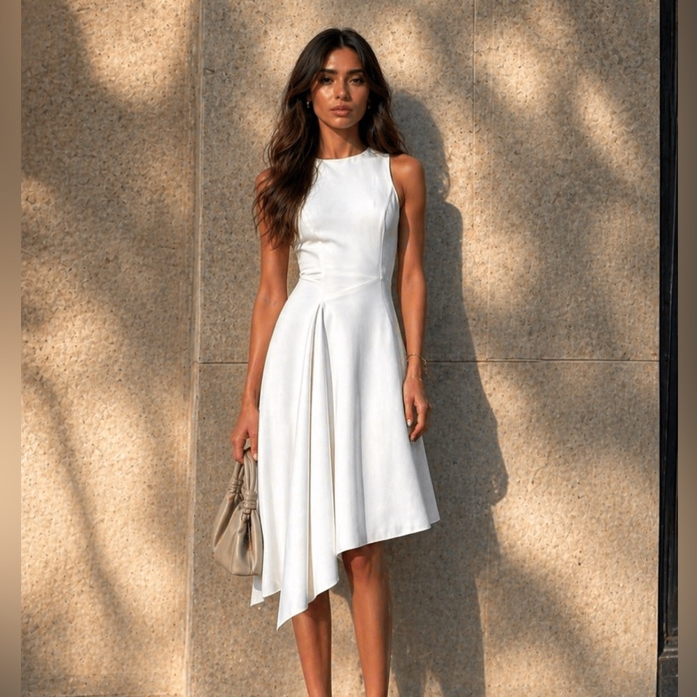 Ted Baker Midi Summer Dress White